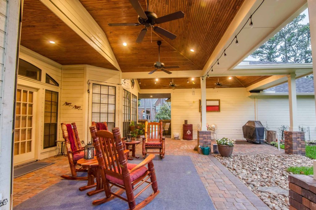 an example of a regular patio with a roof