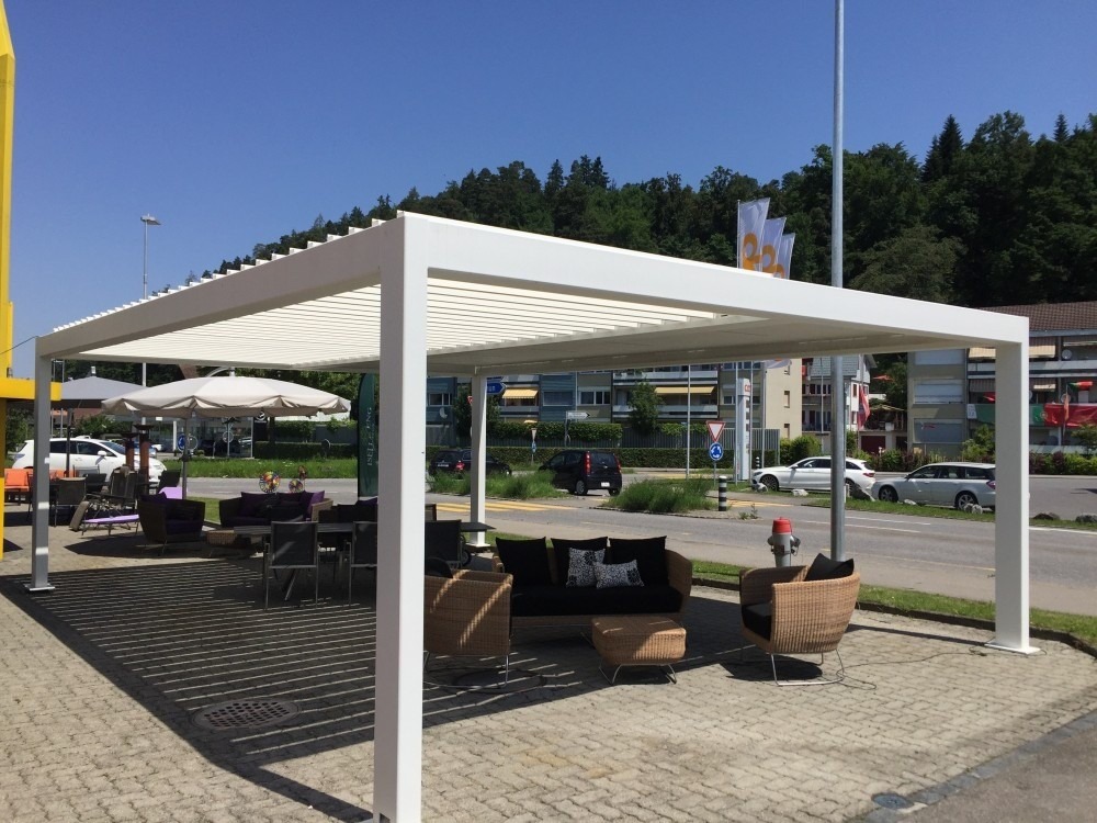 an example of a metal pergola from Switzerland