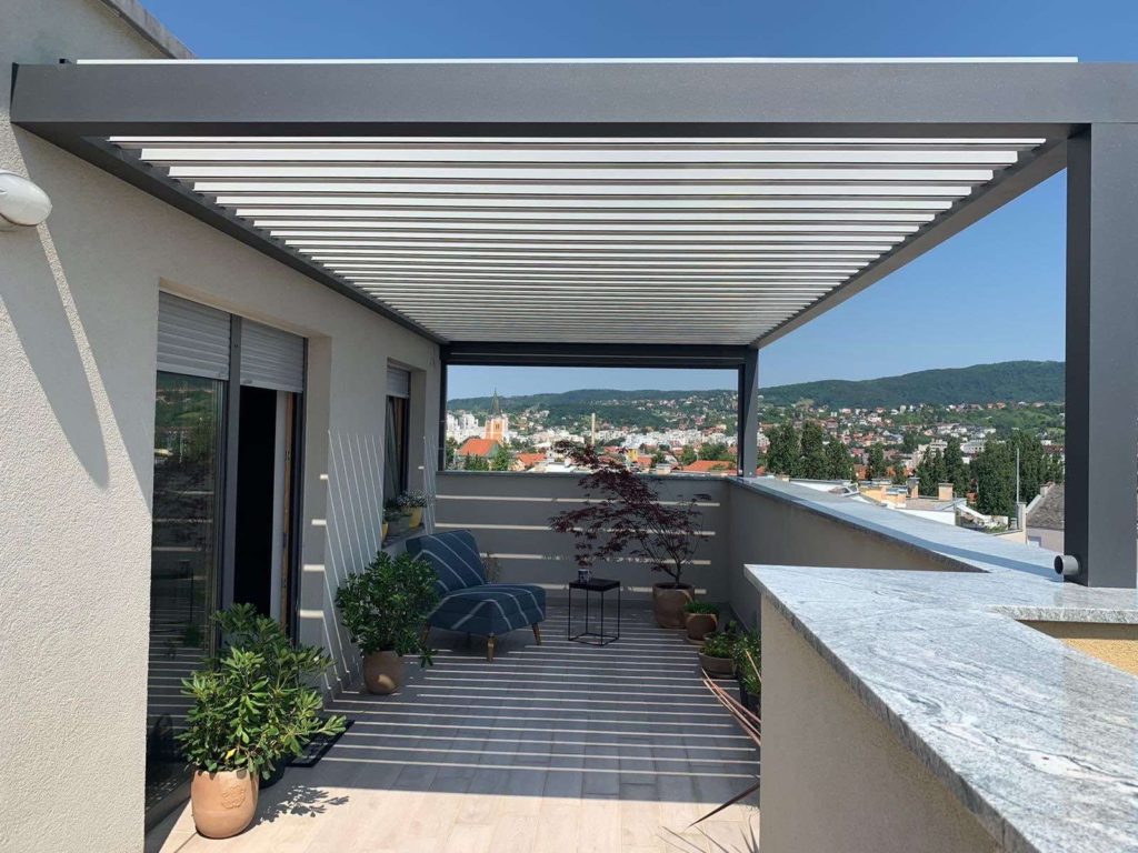 smaller balcony with a pergola in Croatia