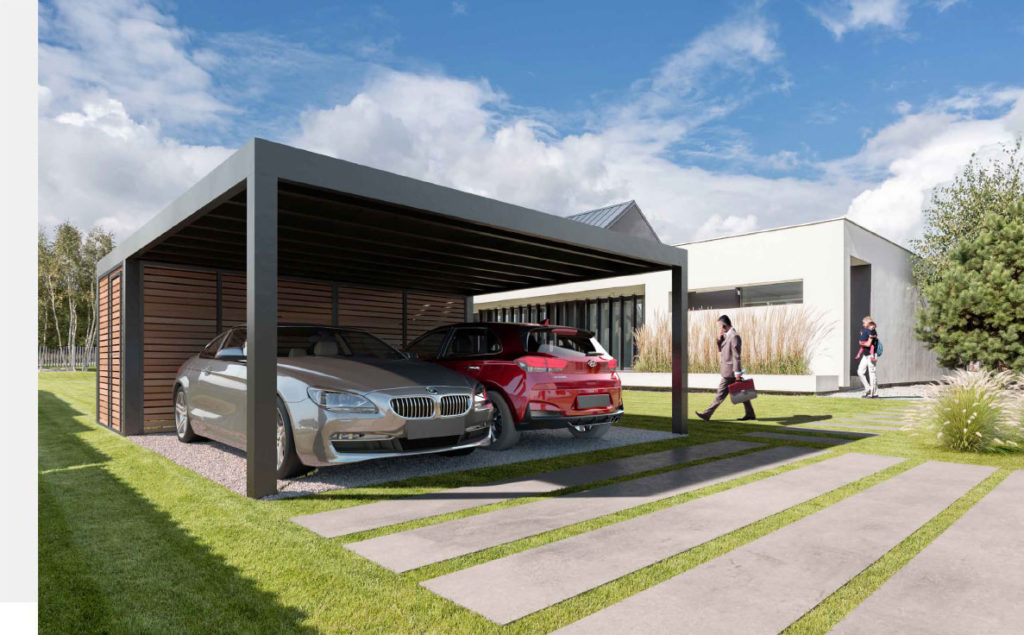 The modern carport made of aluminium Agava